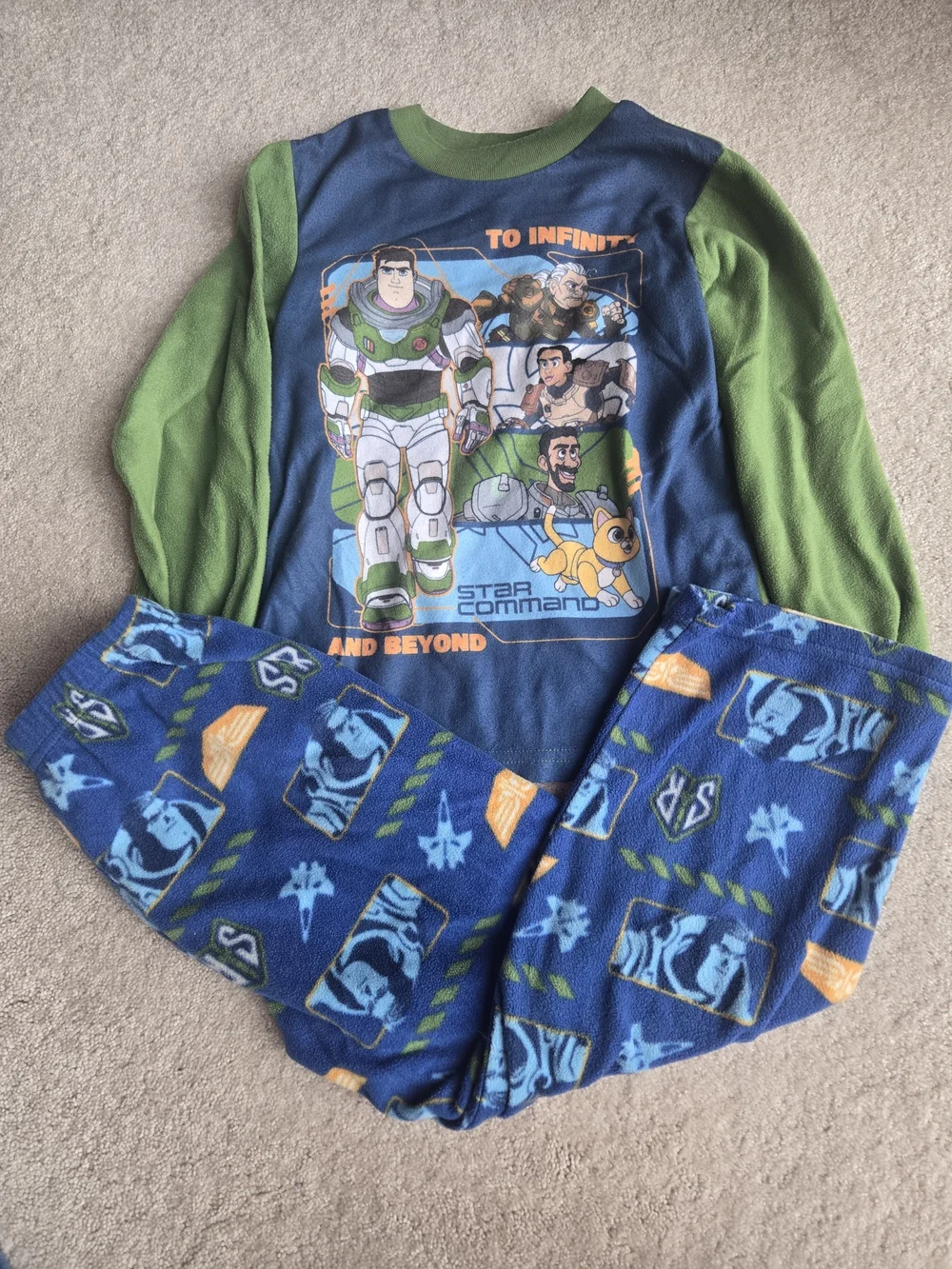 Buzz Lightyear Star Command Kids Pajama Set - Blue & Green